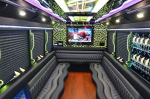 Party Bus Fleet for Rent in Westland Michigan - jewel-ford-f450-interior